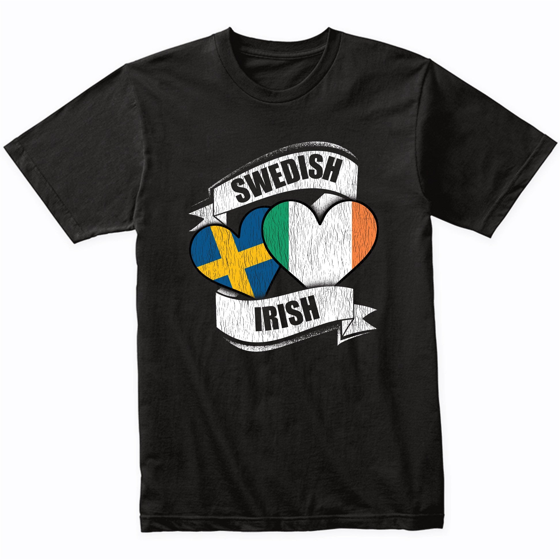 Swedish Irish Hearts Sweden Ireland Flags T-Shirt