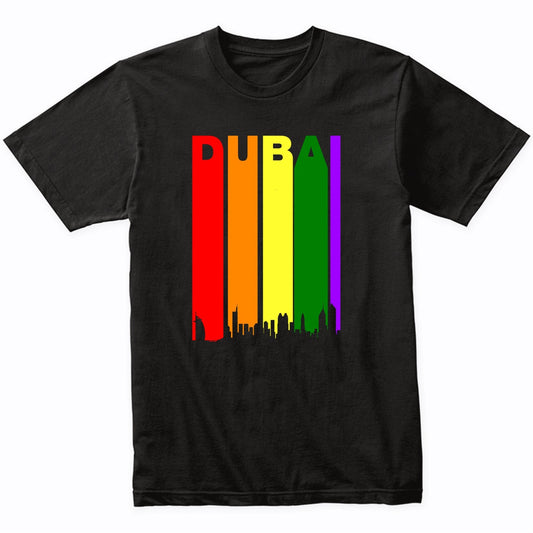 Dubai UAE Downtown Rainbow Skyline LGBT Gay Pride T-Shirt
