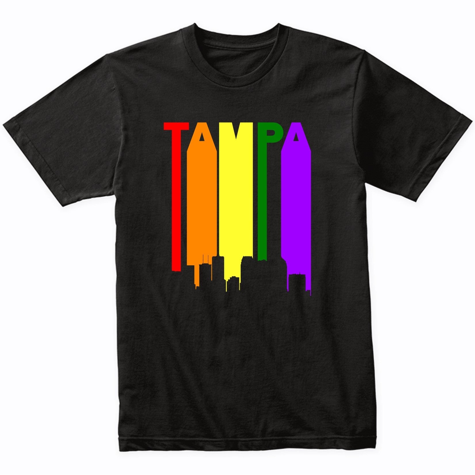 Tampa Florida Downtown Rainbow Skyline LGBT Gay Pride Shirt