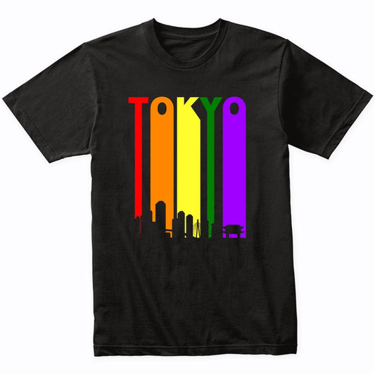 Tokyo Japan Downtown Rainbow Skyline LGBT Gay Pride T-Shirt