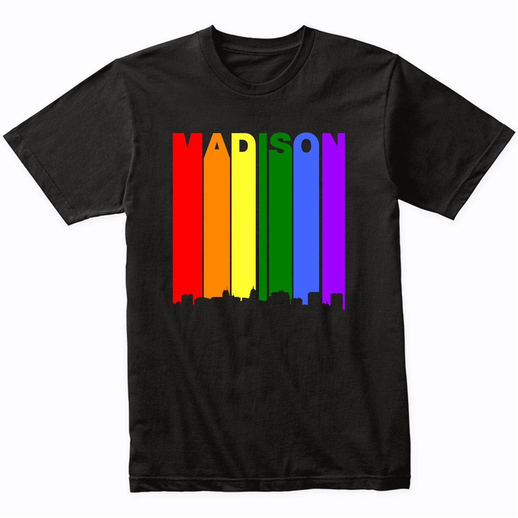 Madison Wisconsin Downtown Rainbow LGBT Gay Pride T-Shirt
