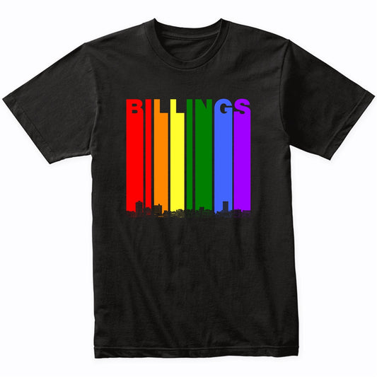 Billings Montana Skyline Rainbow LGBT Gay Pride T-Shirt