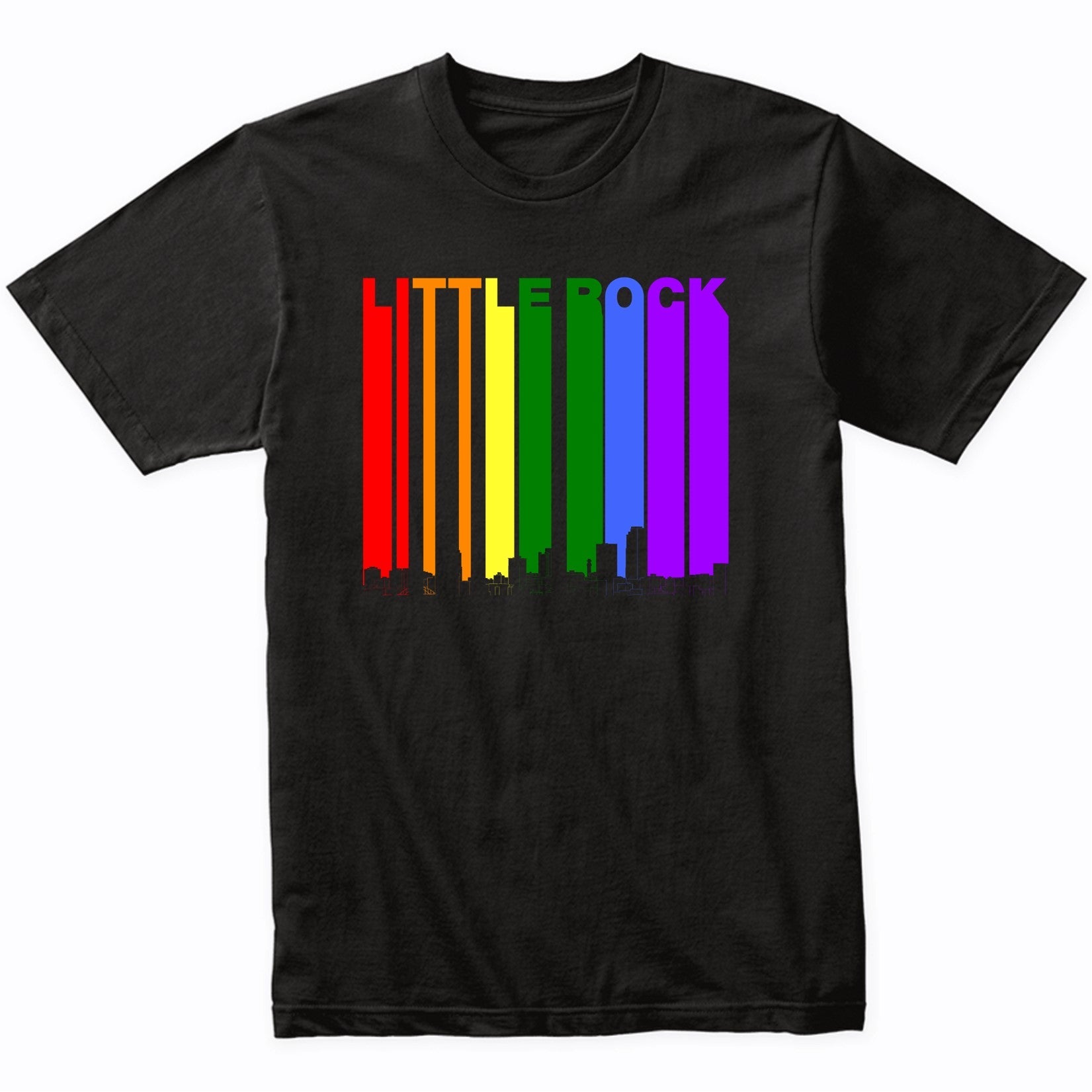 Little Rock Arkansas Skyline Rainbow LGBT Gay Pride T-Shirt
