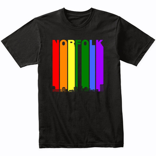 Norfolk Virginia Skyline Rainbow LGBT Gay Pride T-Shirt