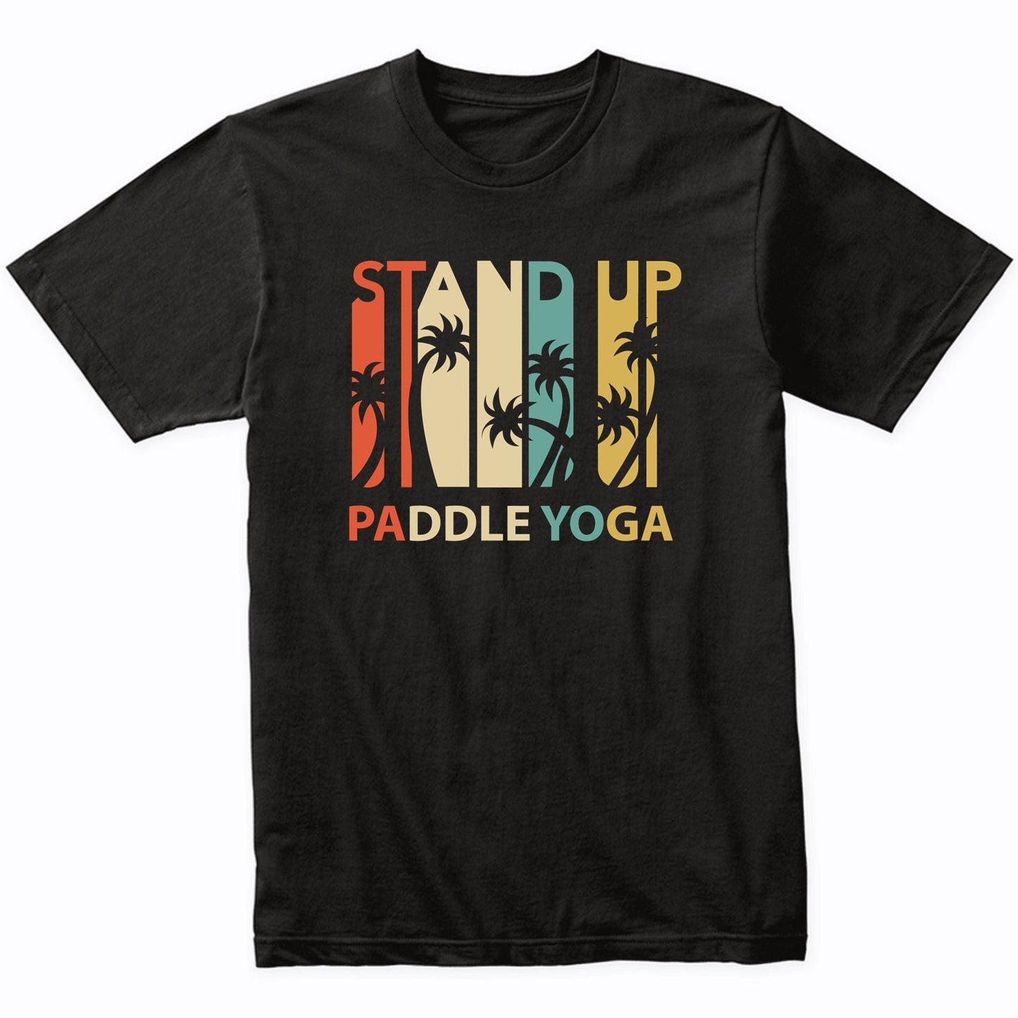 Vintage Retro 1970's Style Stand Up Paddle Yoga T-Shirt