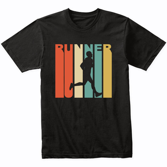 Retro 1970's Style Runner Silhouette Running T-Shirt