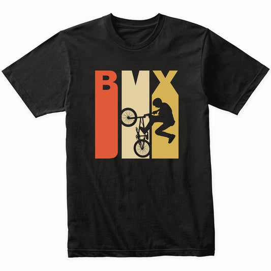 Retro 1970's Style BMX Silhouette Extreme Sports T-Shirt