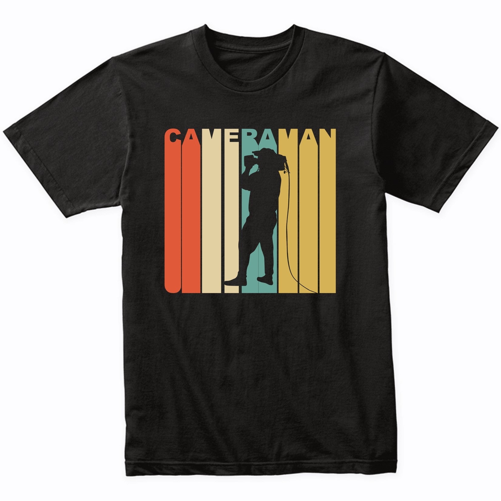 Retro 1970's Style Cameraman Silhouette Cameraman T-Shirt