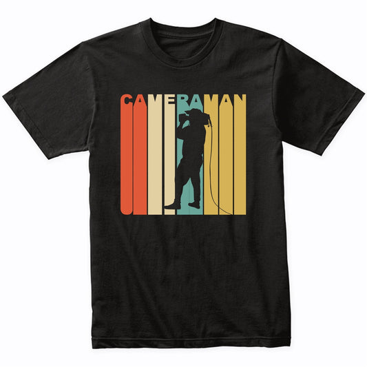 Retro 1970's Style Cameraman Silhouette Cameraman T-Shirt