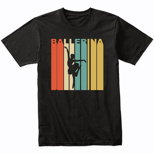 Retro 1970's Style Ballerina Silhouette Dancer T-Shirt