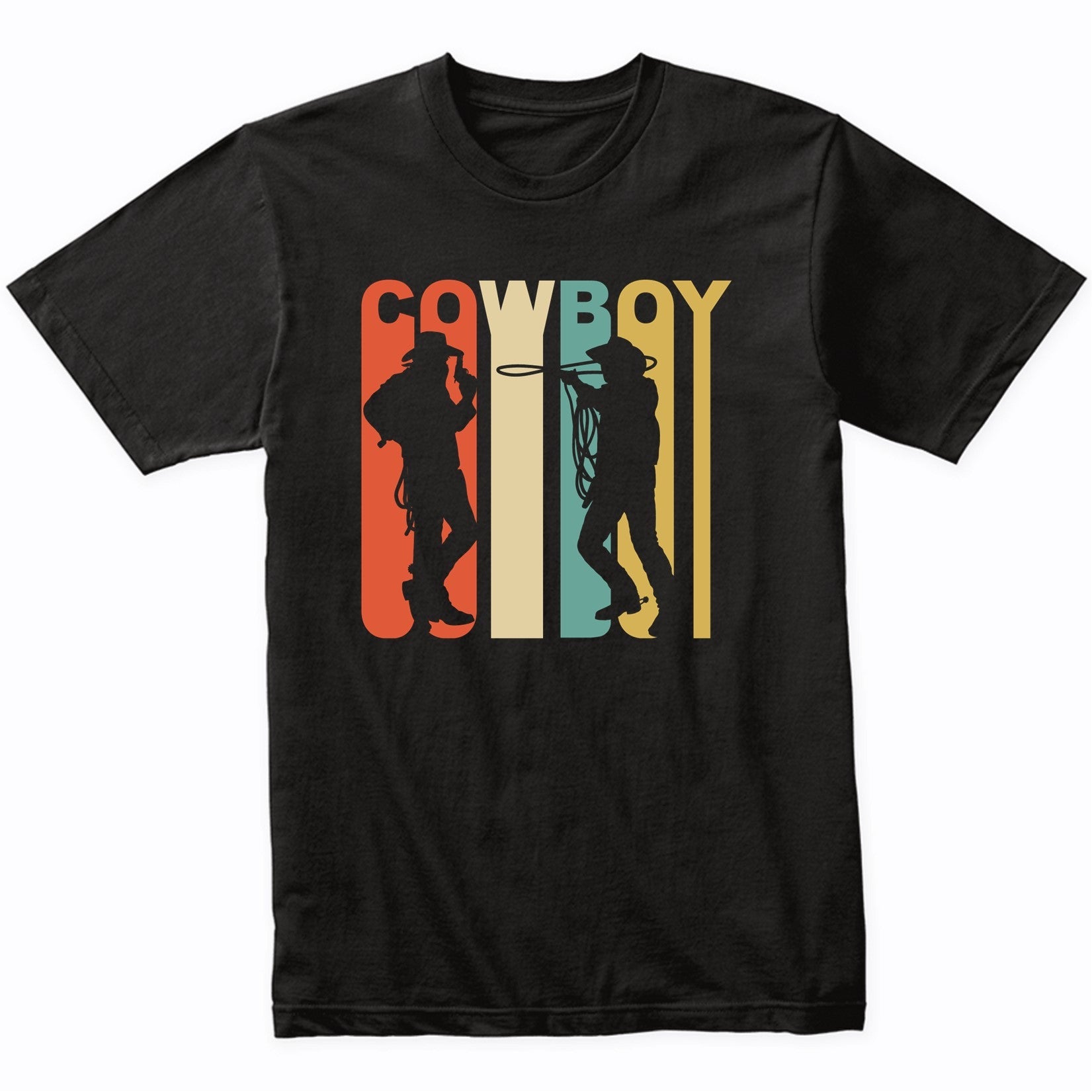 Retro 1970's Style Cowboy Silhouette Cowboy T-Shirt