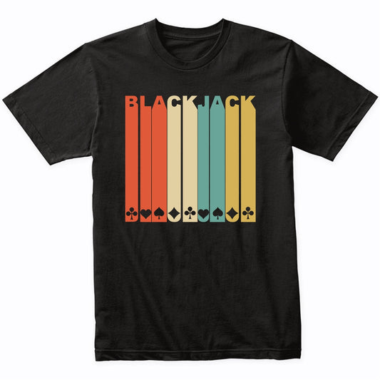Retro 1970's Style Playing Card Suits Blackjack T-Shirt