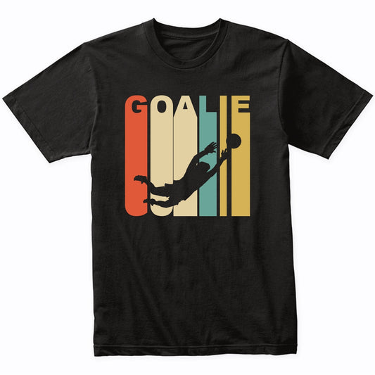 Retro 1970's Style Soccer Goalie Silhouette Sports T-Shirt