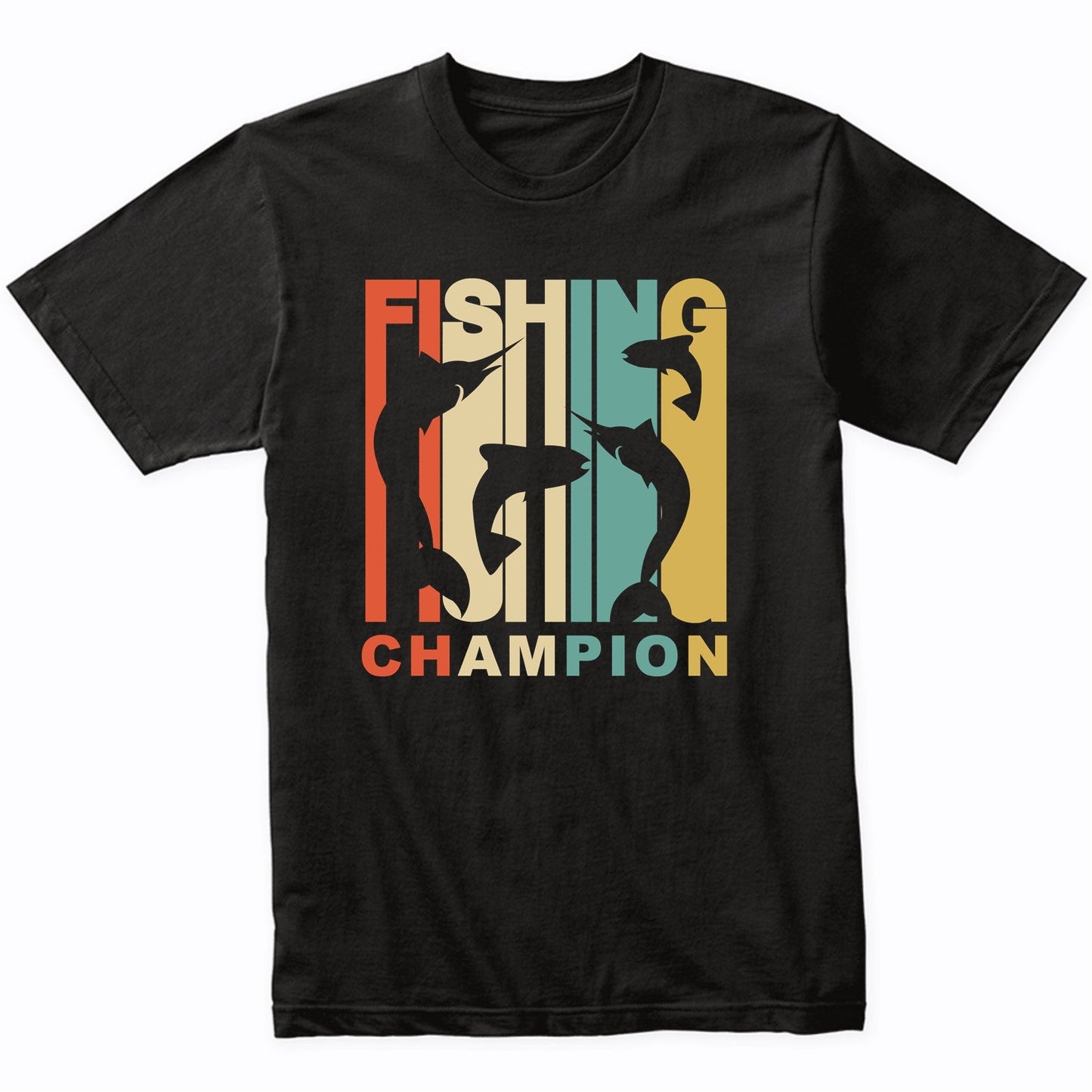 Vintage 1970's Style Fishing Champion Retro T-Shirt