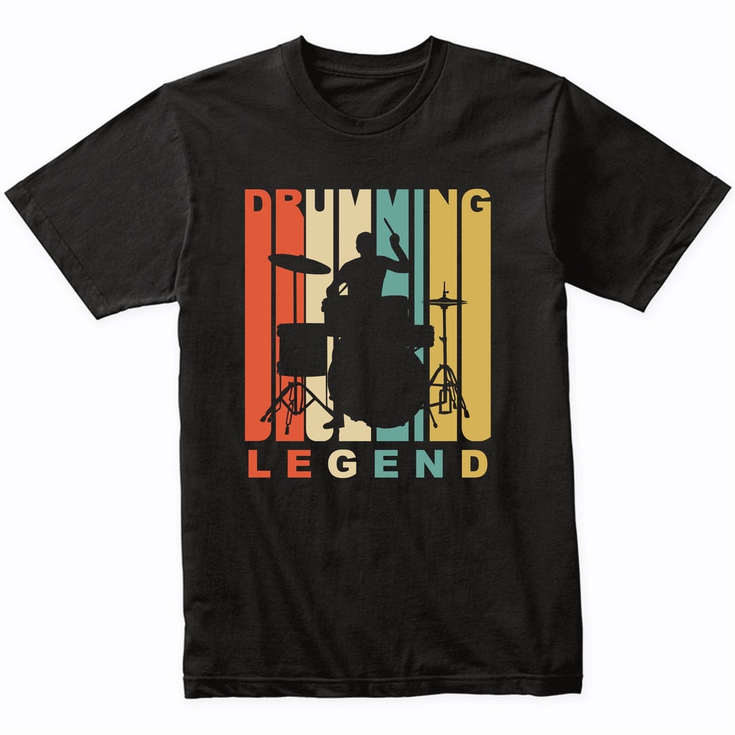 Vintage 1970's Style Drumming Legend Retro Drummer T-Shirt