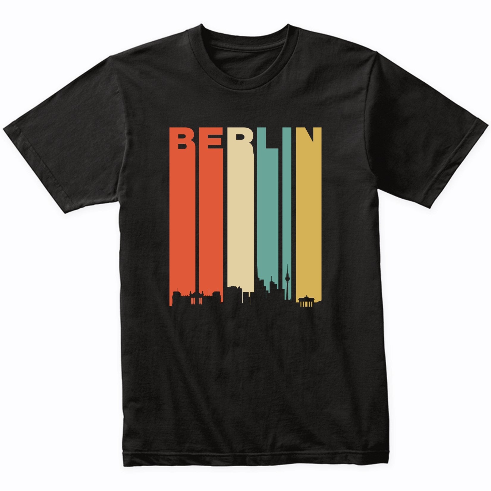 Retro 1970's Berlin Germany Cityscape Downtown Skyline Shirt