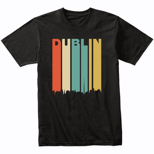 Retro 1970's Dublin Ireland Cityscape Downtown Skyline Shirt