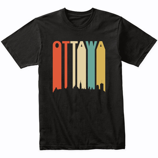 Retro 1970's Ottawa Canada Cityscape Downtown Skyline Shirt