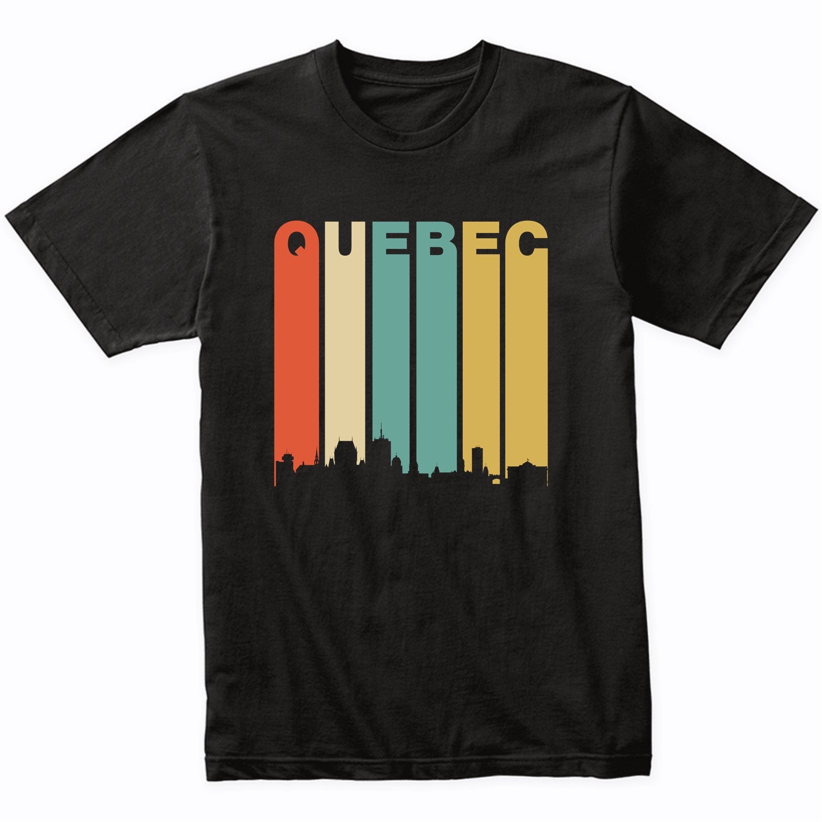 Retro 1970's Quebec Canada Cityscape Downtown Skyline Shirt