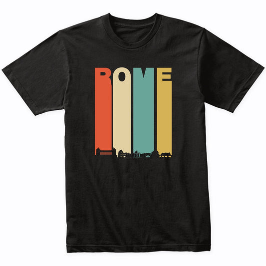 Retro 1970's Rome Italy Cityscape Downtown Skyline T-Shirt
