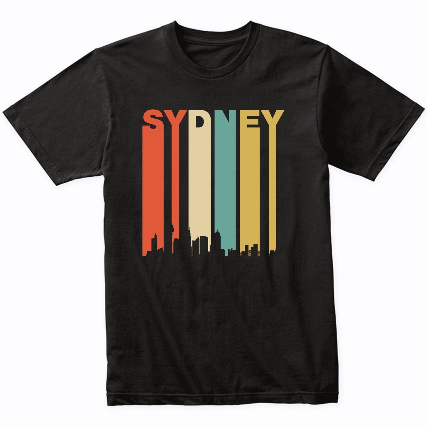 Retro Sydney Australia Cityscape Downtown Skyline T-Shirt