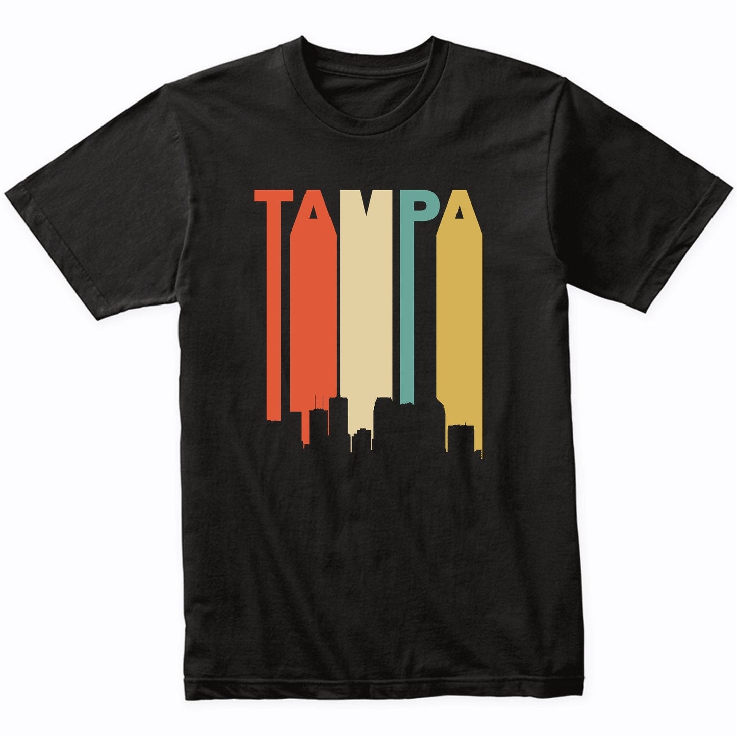 Retro 1970's Tampa Florida Cityscape Downtown Skyline Shirt