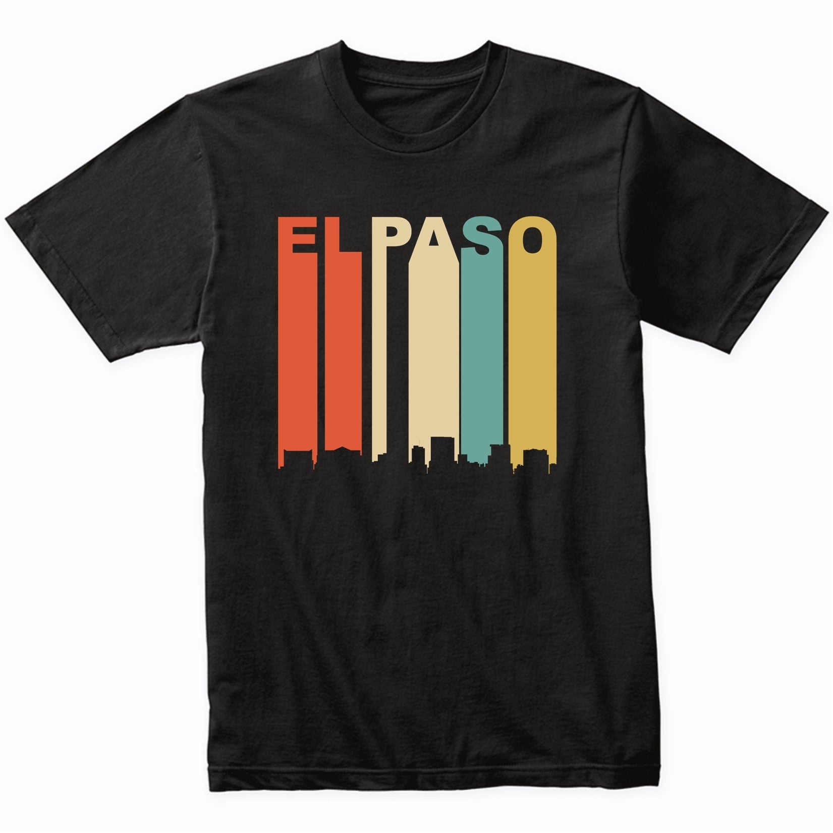 Retro 1970's El Paso Texas Cityscape Downtown Skyline Shirt