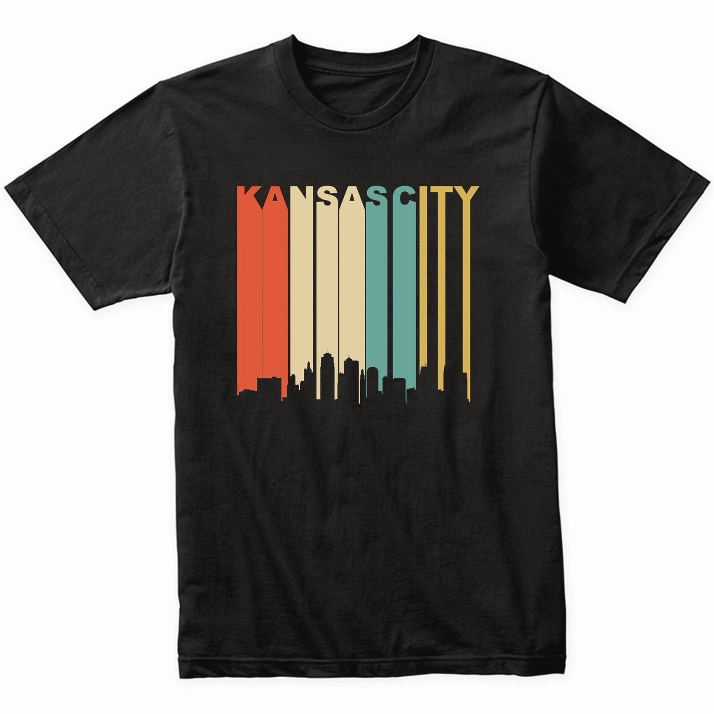Retro 1970's Kansas City Missouri Downtown Skyline T-Shirt