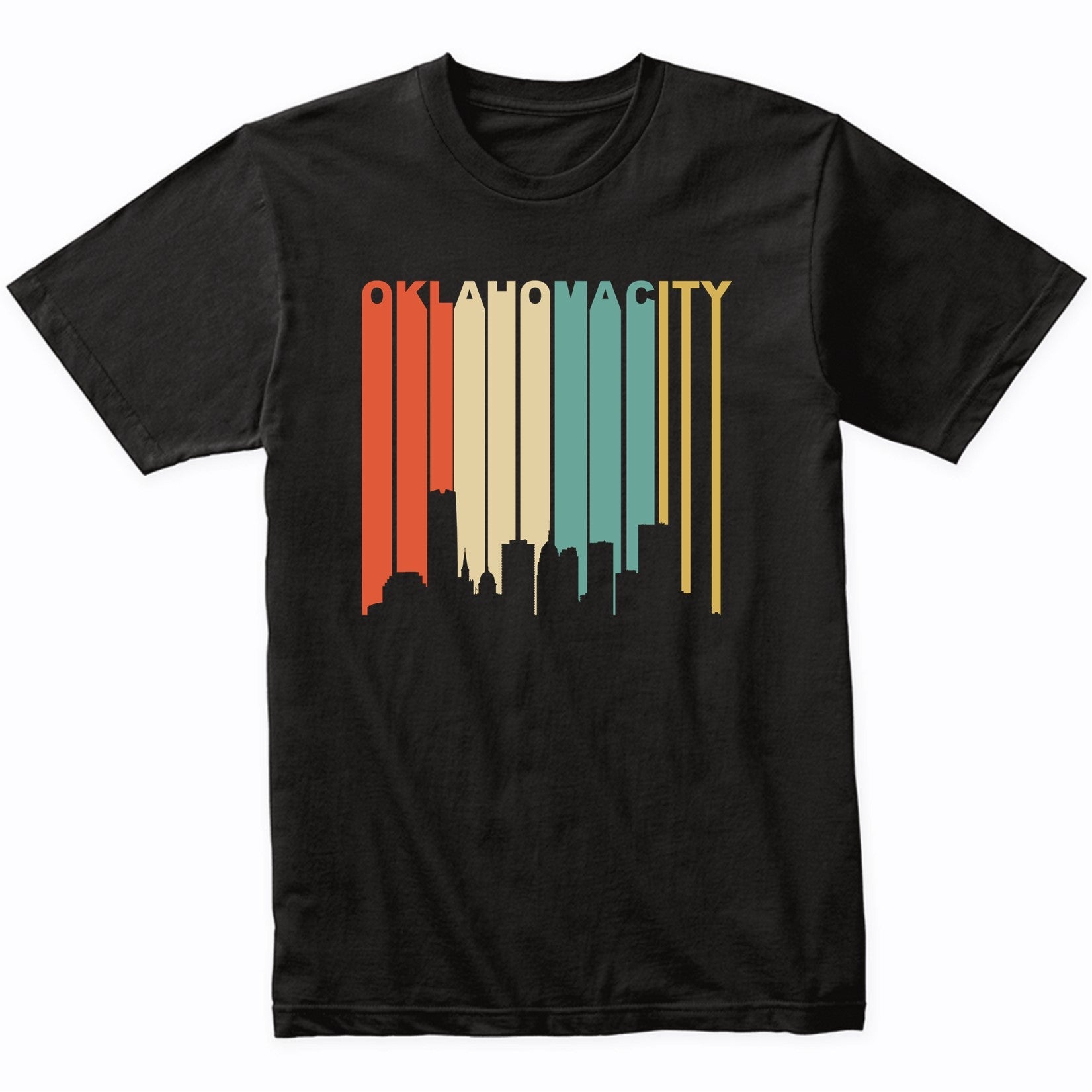 Retro 1970's Oklahoma City Cityscape Downtown Skyline Shirt