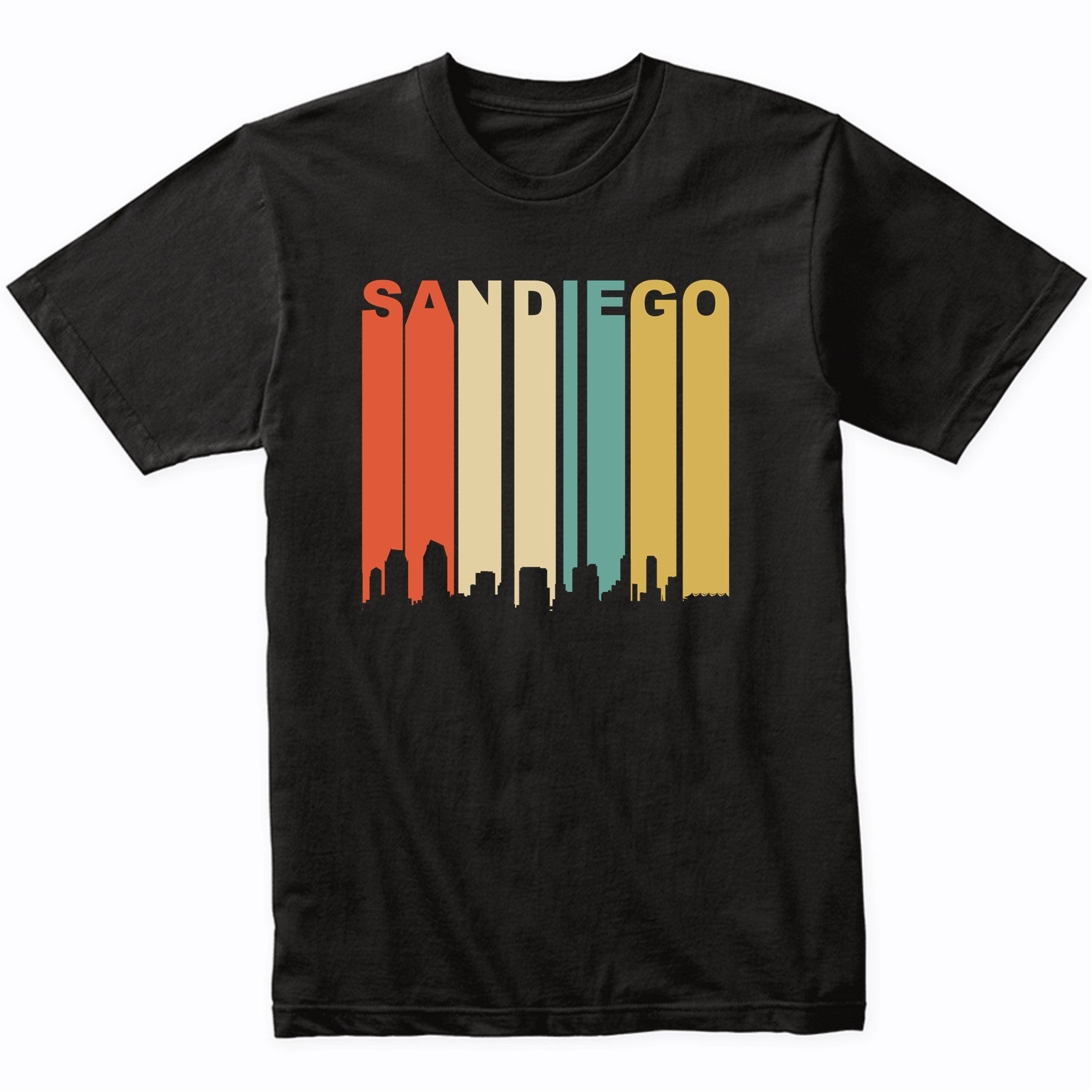 Retro 1970's San Diego California Downtown Skyline T-Shirt