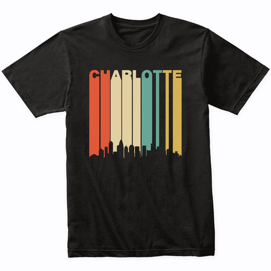 Retro 1970's Charlotte North Carolina Downtown Skyline Shirt