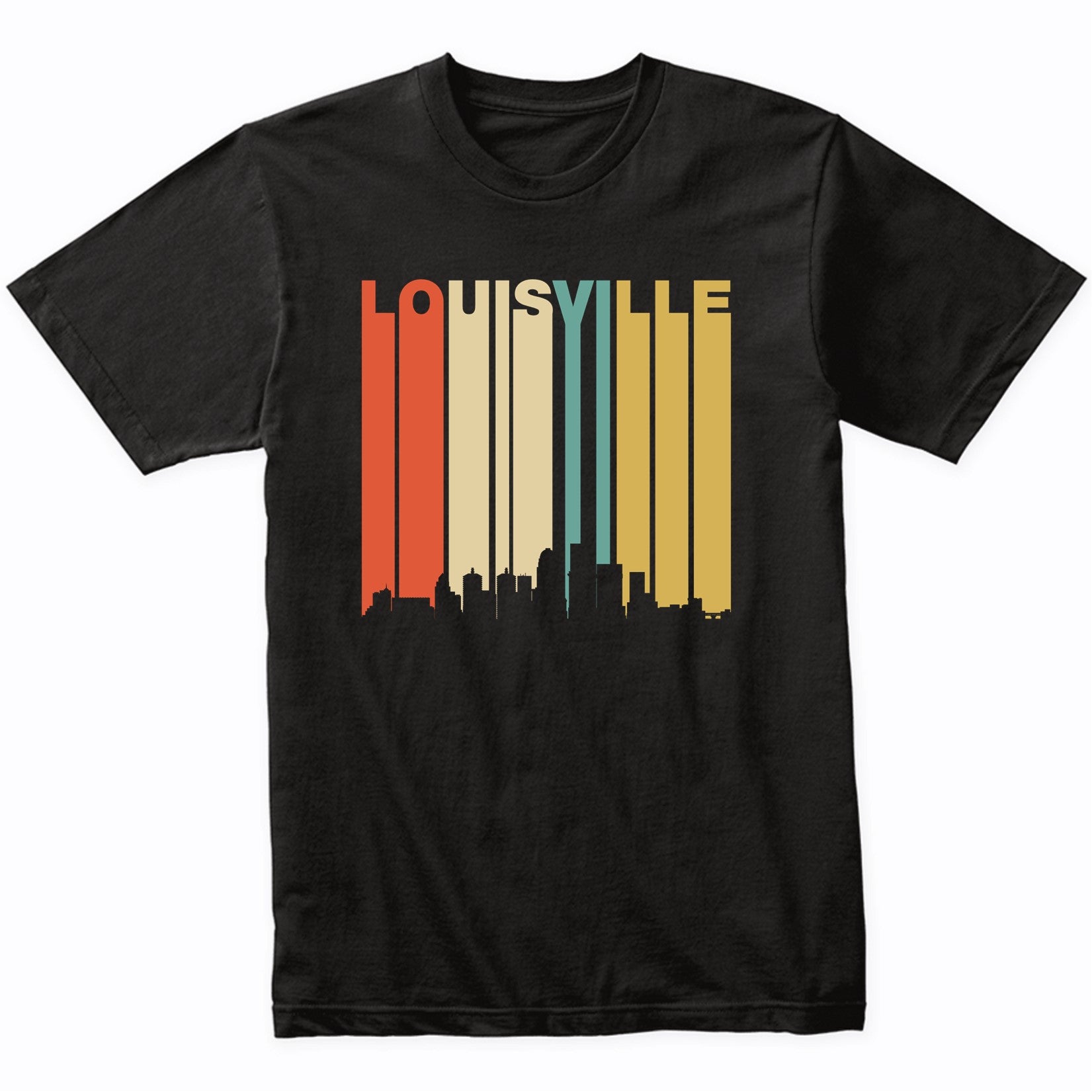 Retro 1970's Louisville Kentucky Downtown Skyline T-Shirt