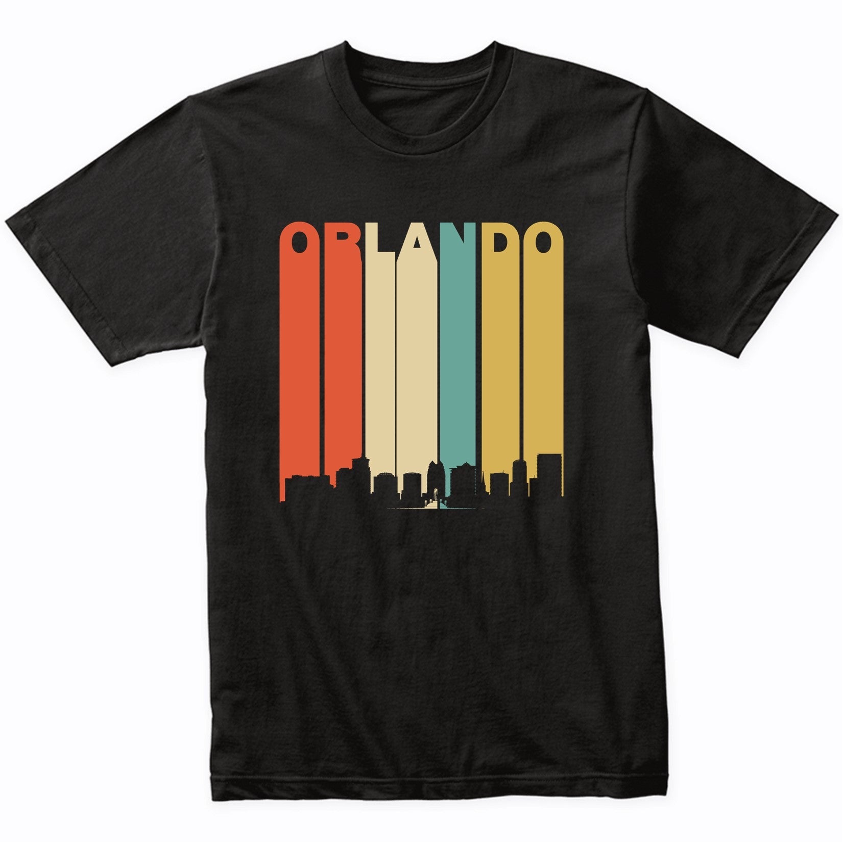 Retro 1970s Orlando Florida Cityscape Downtown Skyline Shirt