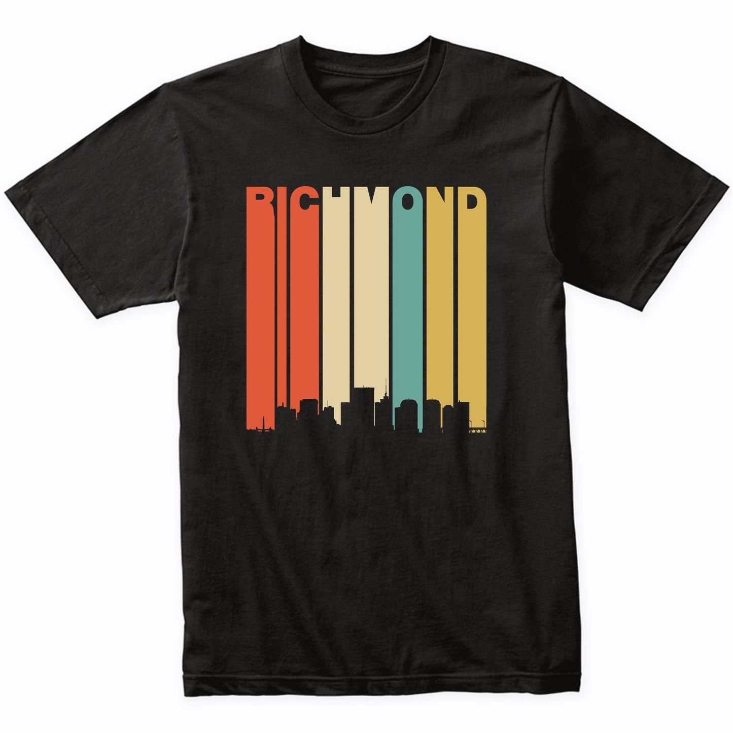 Retro 1970's Richmond Virginia Downtown Skyline T-Shirt