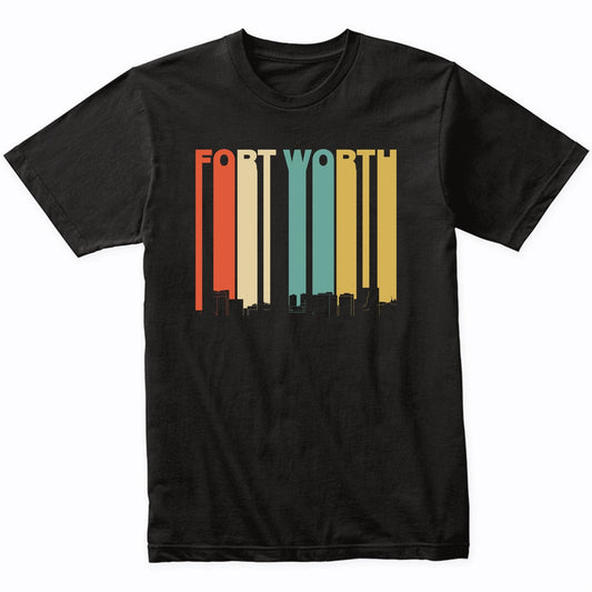 Vintage 1970's Style Fort Worth Texas Skyline T-Shirt