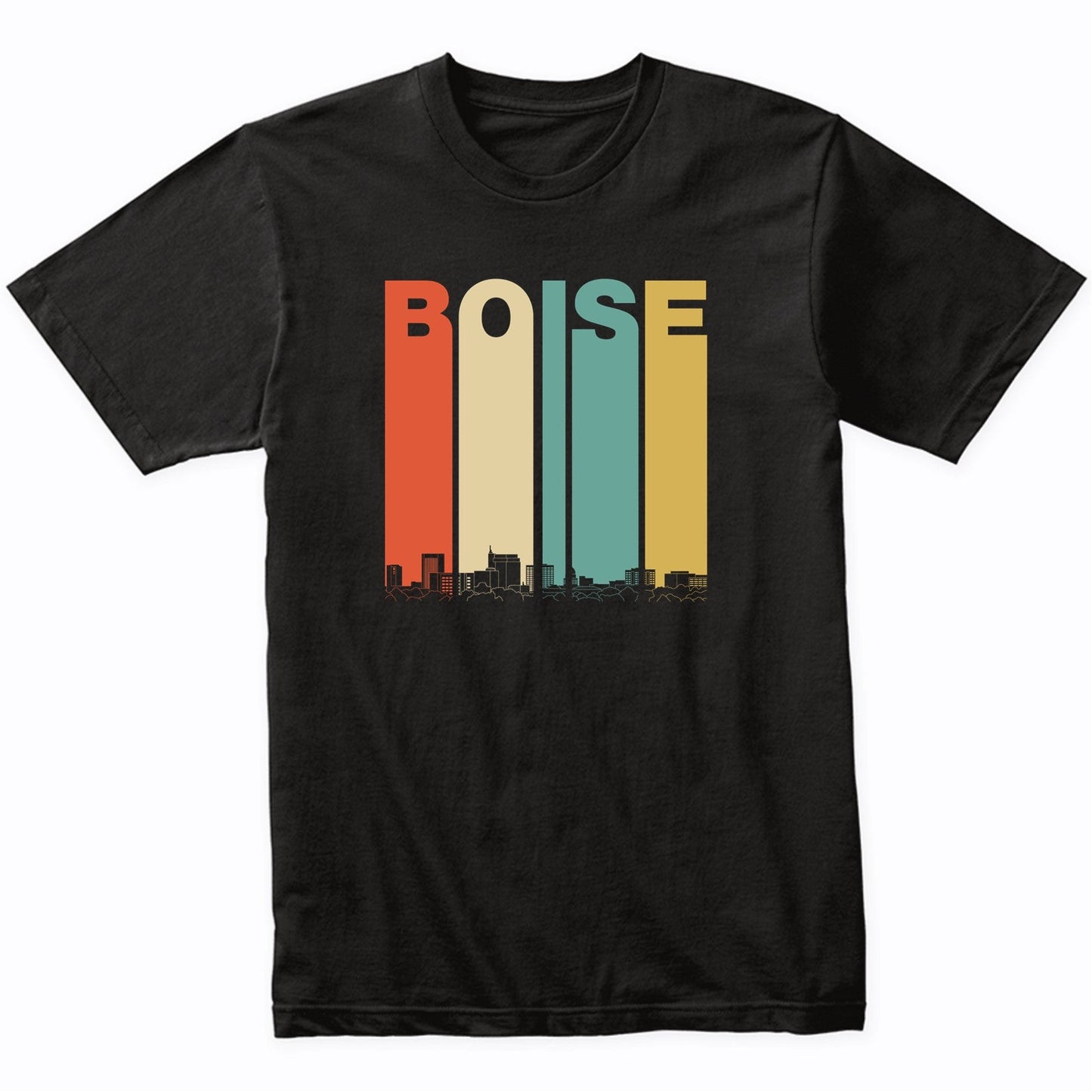 Vintage 1970's Style Boise Idaho Skyline T-Shirt