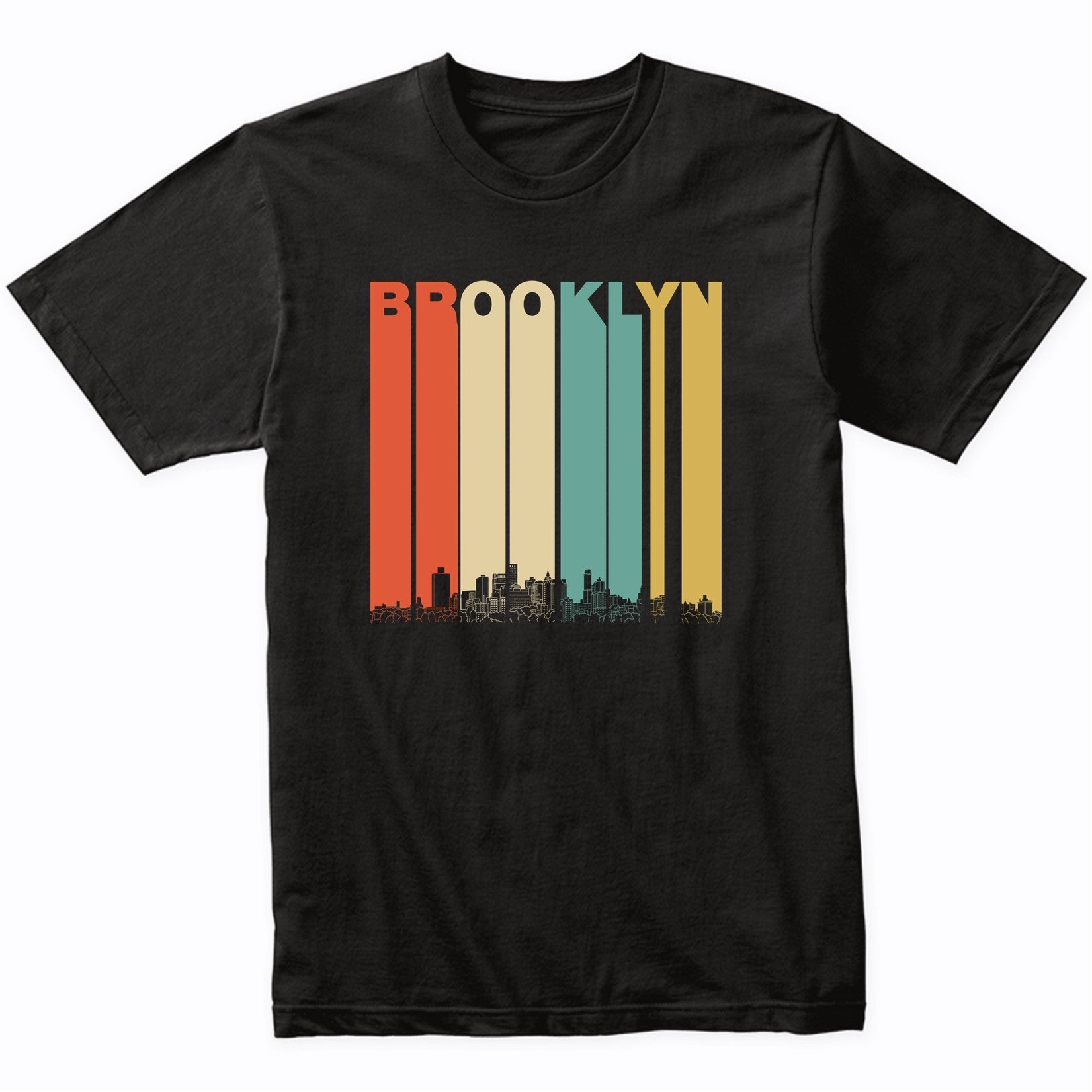 Vintage 1970's Style Brooklyn New York Skyline T-Shirt