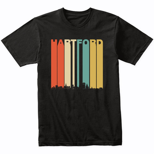 Vintage 1970's Style Hartford Connecticut Skyline T-Shirt