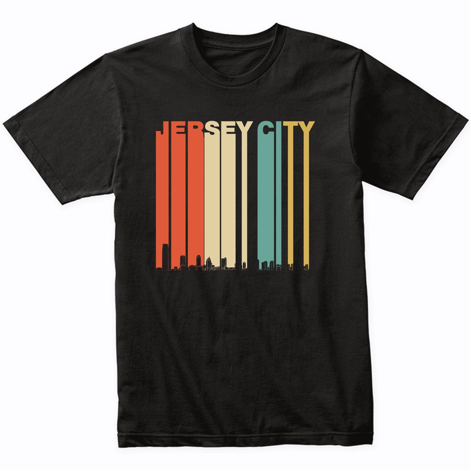 Vintage 1970's Style Jersey City New Jersey Skyline T-Shirt