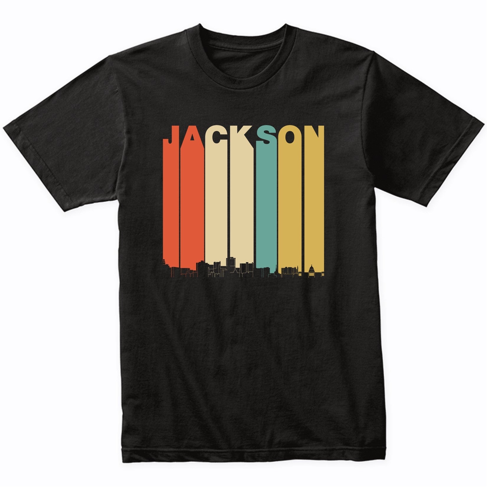 Vintage 1970's Style Jackson Mississippi Skyline T-Shirt