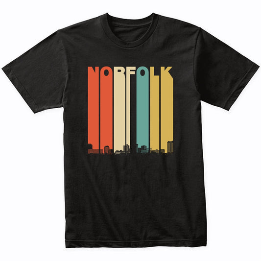 Vintage 1970's Style Norfolk Virginia Skyline T-Shirt