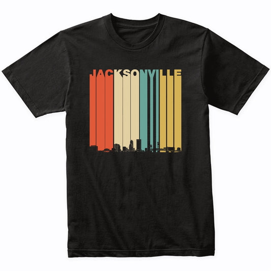 Vintage 1970's Style Jacksonville Florida Skyline T-Shirt