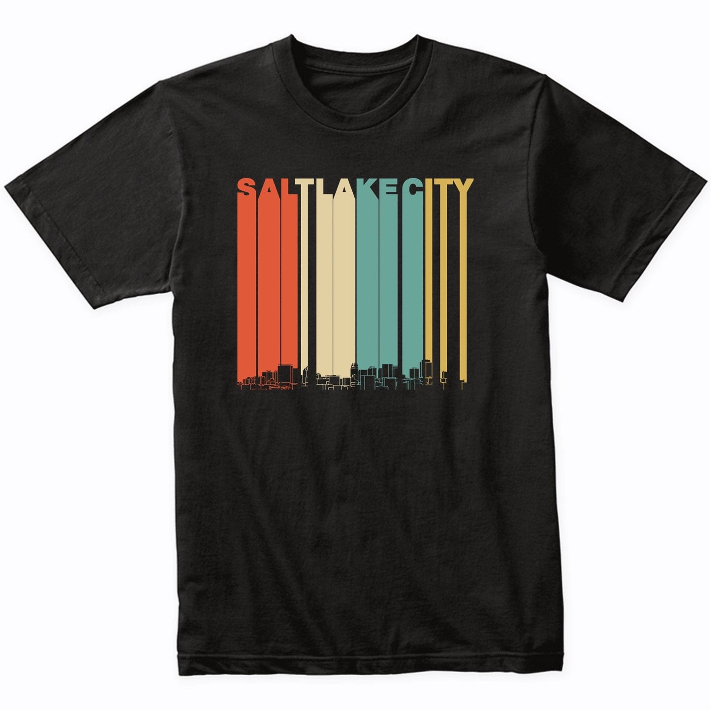 Vintage 1970's Style Salt Lake City Utah Skyline T-Shirt