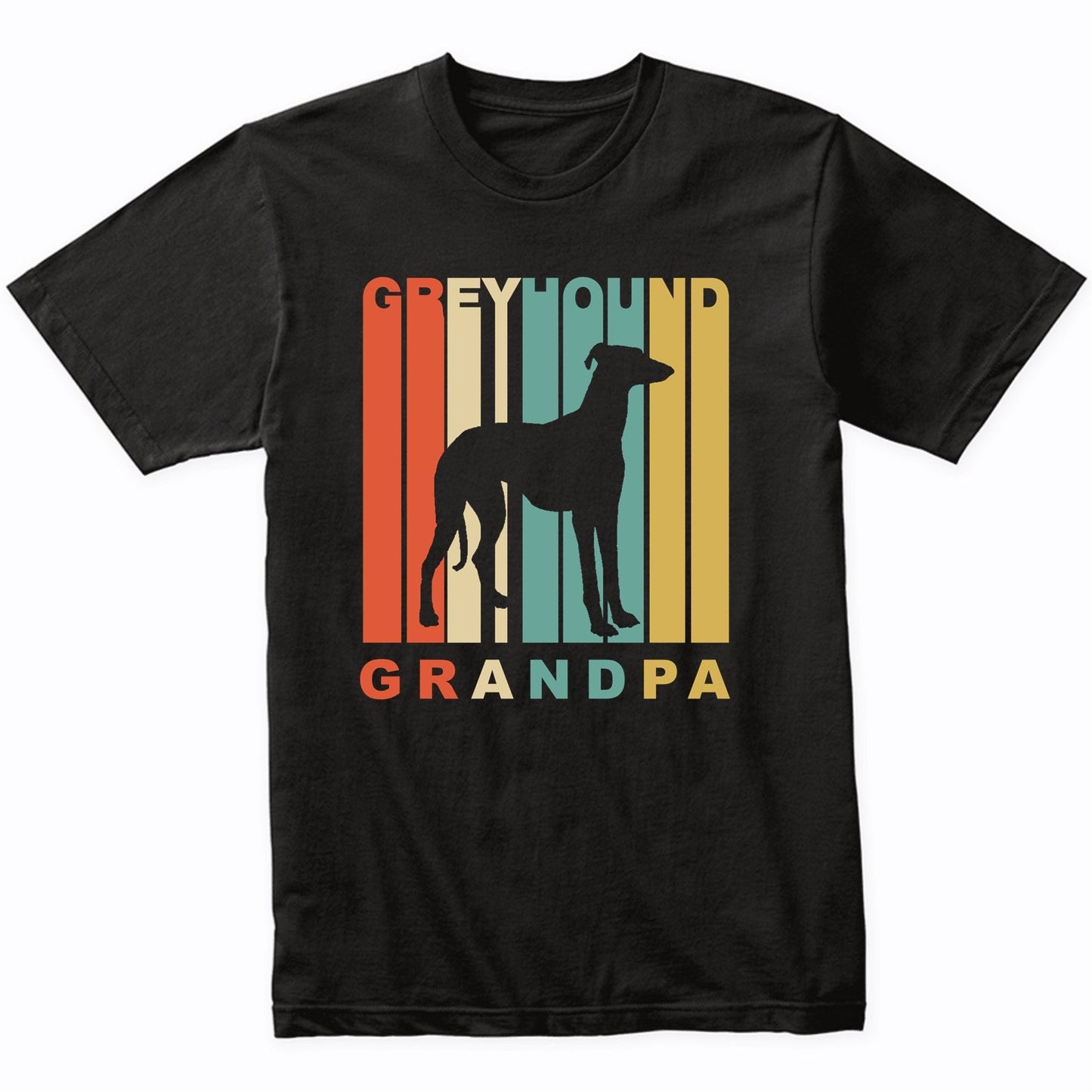 Retro Style Greyhound Grandpa Dog Grandparent T-Shirt