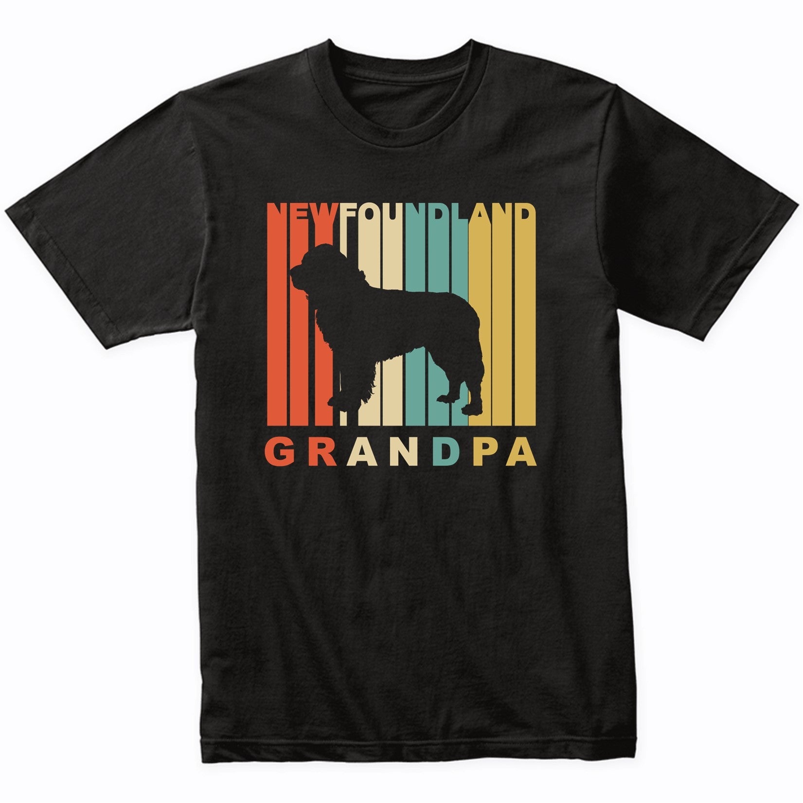 Retro Style Newfoundland Grandpa Dog Grandparent T-Shirt