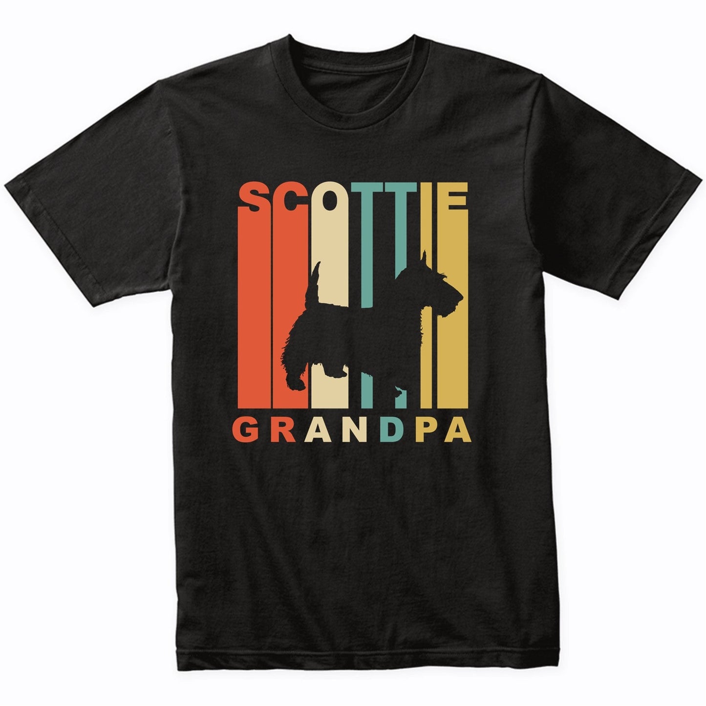 Retro Style Scottie Grandpa Dog Grandparent T-Shirt