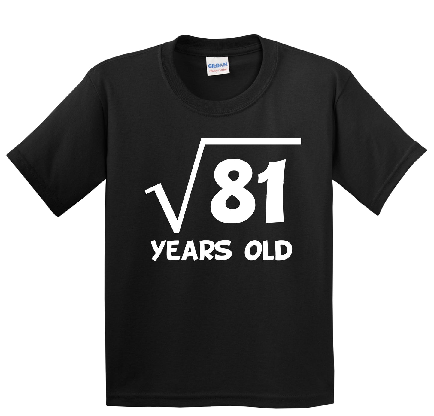 Kids 9th Birthday Shirt Square Root 9 Years Old Math T-Shirt
