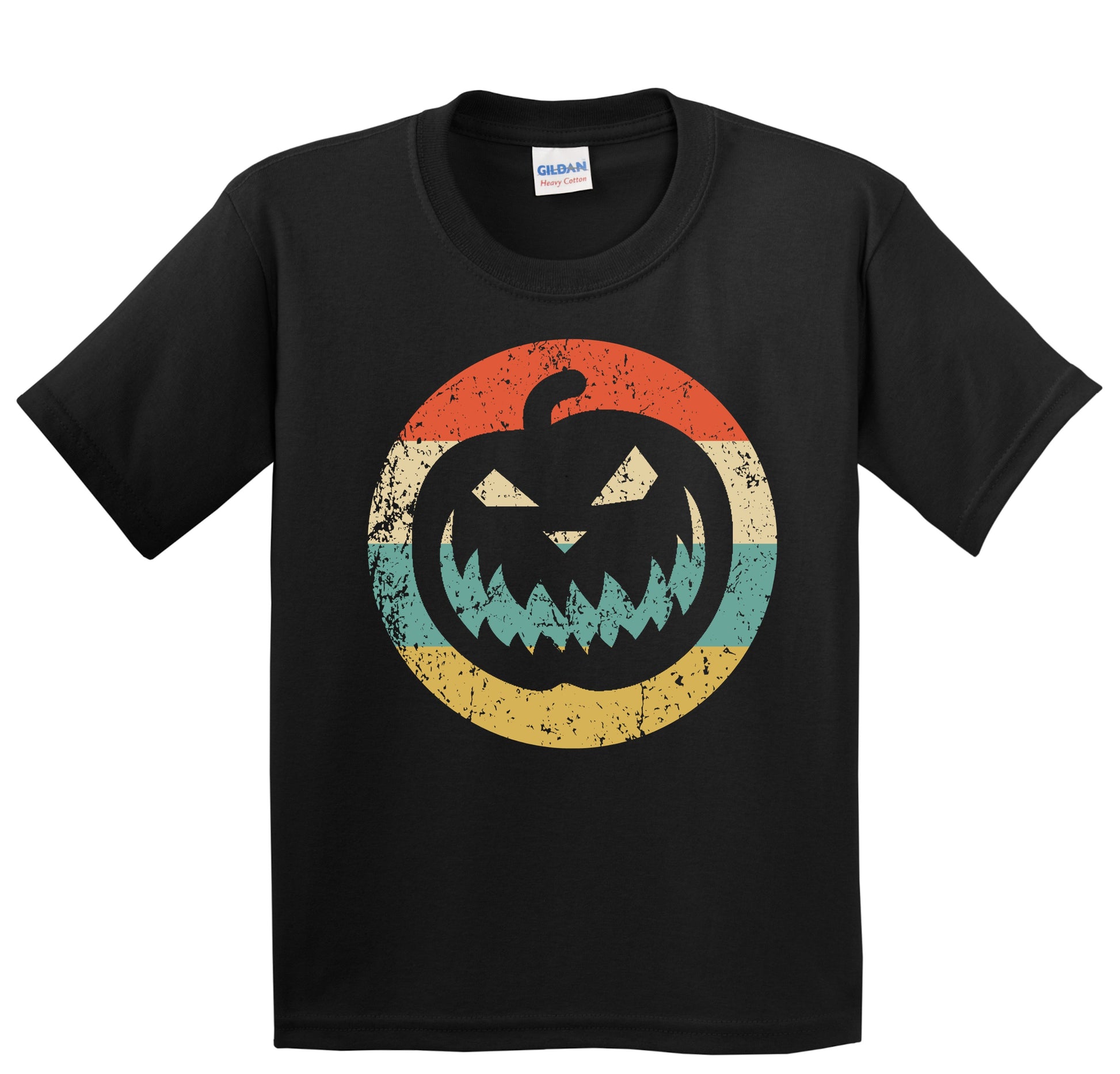 Kids Halloween Shirt - Retro Jack-O-Lantern Pumpkin Icon Youth T-Shirt