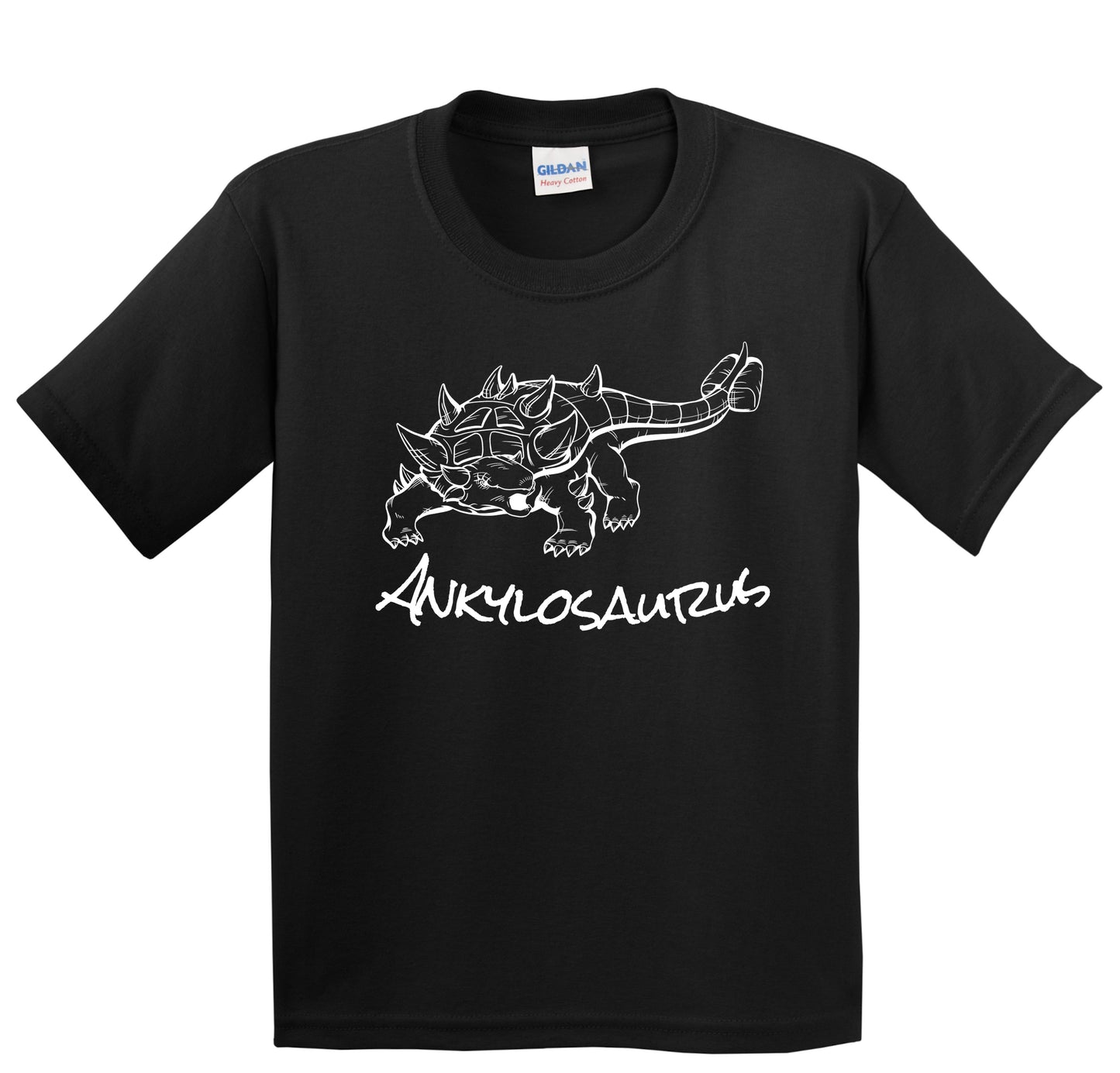 Ankylosaurus Sketch Cool Prehistoric Animal Dinosaur Kids T-Shirt