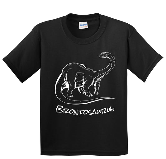 Brontosaurus Sketch Cool Prehistoric Animal Dinosaur Kids T-Shirt
